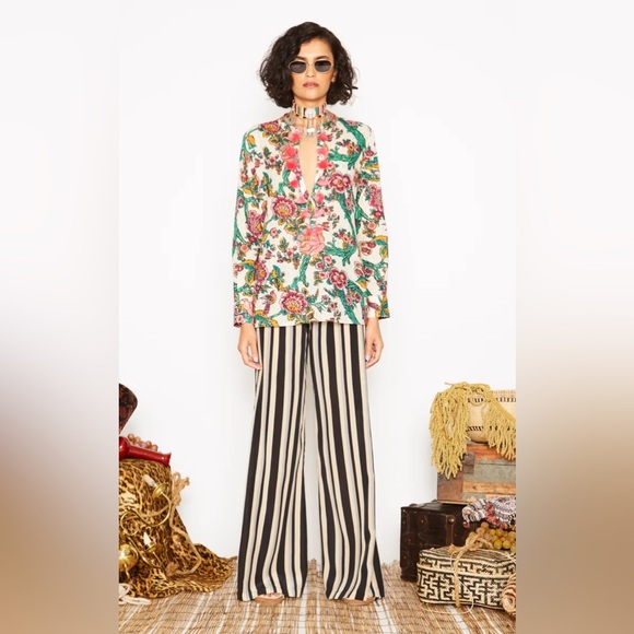 FIGUE Paolina Cotton Voile Long Sleeve Floral Blouse - Picture 1 of 3